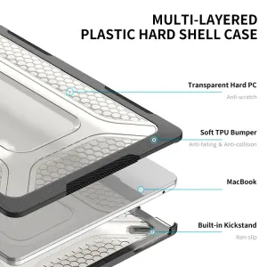 ENKAY RUGGED Ochranný set pre Apple Macbook Air 13 A2681 šedý