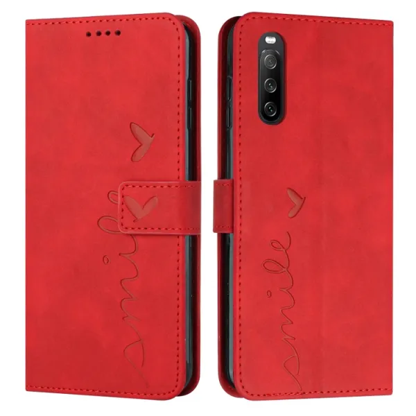 ART SMILE Peňaženkový kryt so šnúrkou Sony Xperia 10 IV 5G červený
