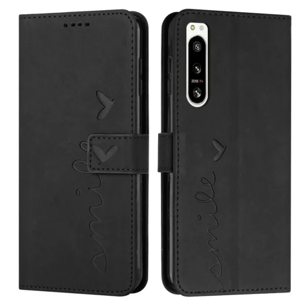 ART SMILE Peňaženkový kryt so šnúrkou Sony Xperia 5 IV čierny