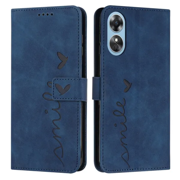 ART SMILE Peňaženkový kryt so šnúrkou Oppo A17 modrý