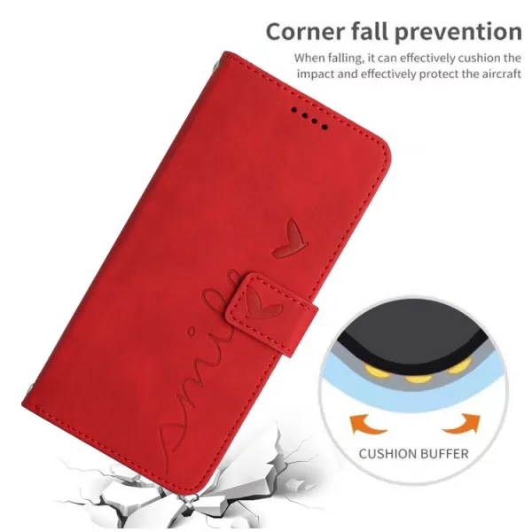 ART SMILE Peňaženkový obal s remienkom pre Xiaomi Redmi Note 13 červený