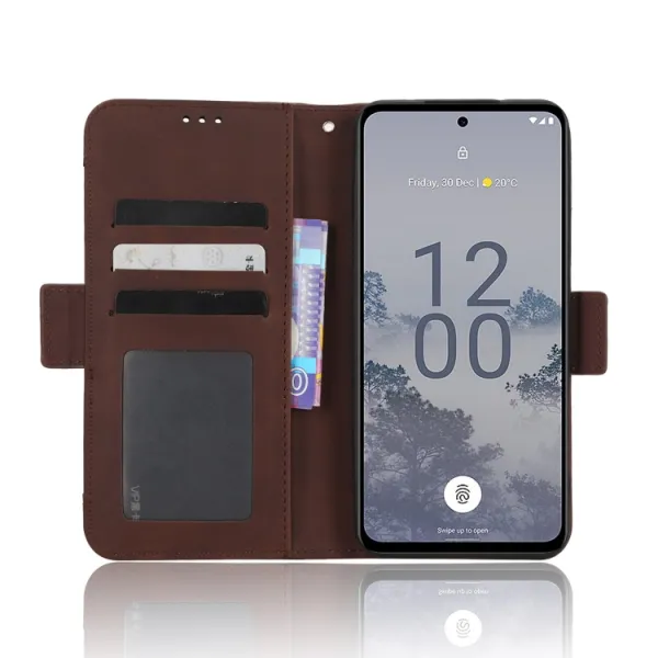 SLOT Peňaženkový obal pre Nokia X30 hnedý