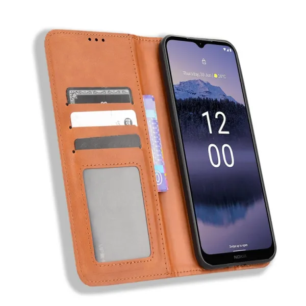 BUSINESS Peňaženkový kryt pre Nokia G11 Plus hnedý