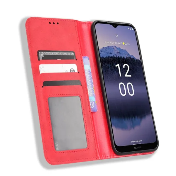 BUSINESS Peňaženkový kryt pre Nokia G11 Plus červený