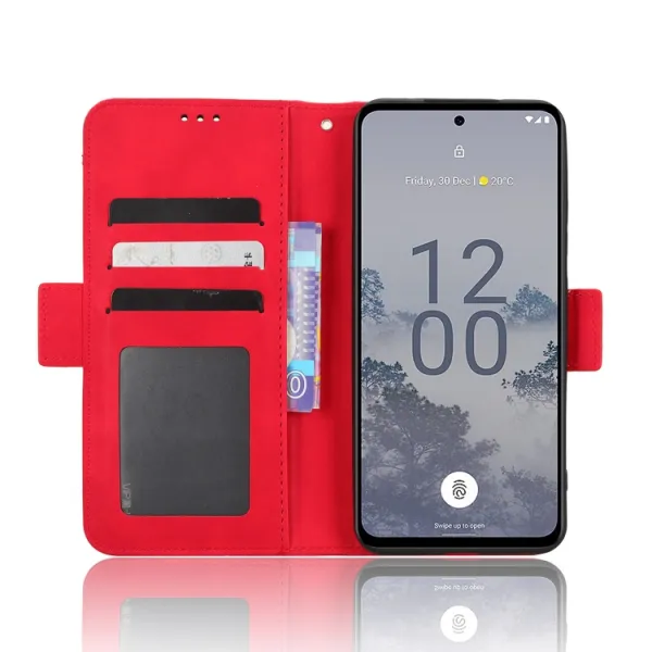SLOT Peňaženkový obal pre Nokia X30 červený