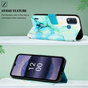 ART MARBLE Peňaženkový kryt Nokia G11 Plus GREEN