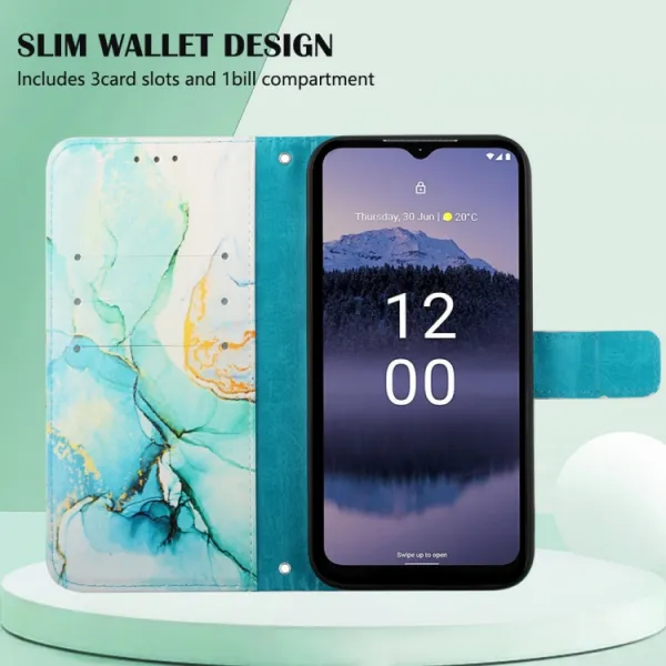 ART MARBLE Peňaženkový kryt Nokia G11 Plus GREEN