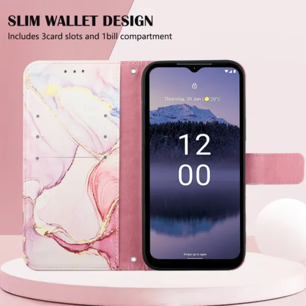 ART MARBLE Peňaženkový kryt Nokia G11 Plus ROSE GOLD
