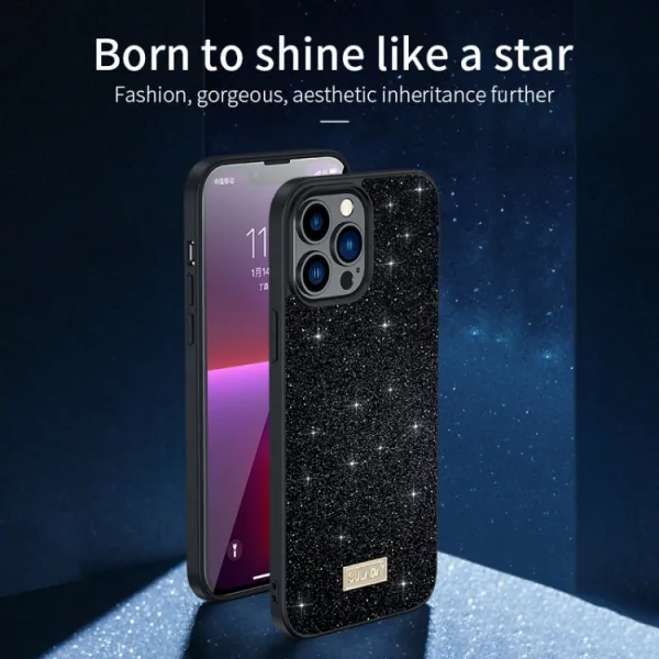 SULADA Trblietavý ochranný kryt Apple iPhone 14 Pro bronzový