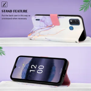 ART MARBLE Peňaženkový kryt Nokia G11 Plus PURPLE