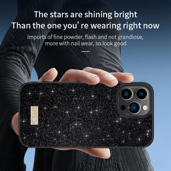 SULADA Trblietavý ochranný kryt Apple iPhone 14 Pro bronzový