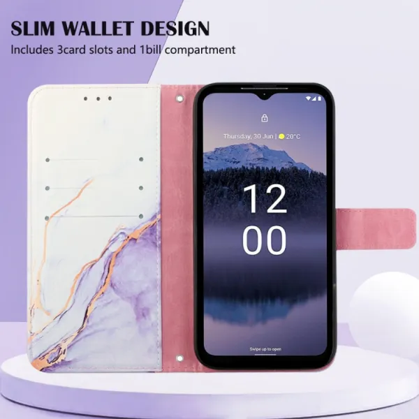 ART MARBLE Peňaženkový kryt Nokia G11 Plus PURPLE