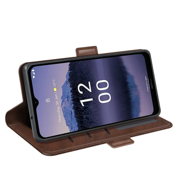 SIDE Peňaženkové puzdro pre Nokia G11 Plus tmavohnedé