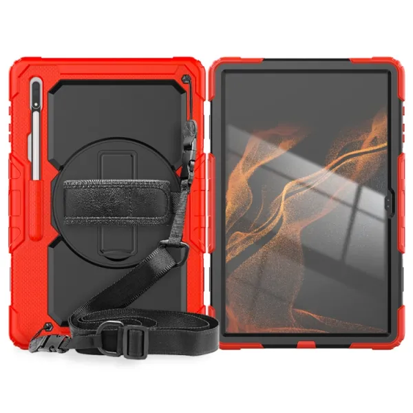 SOLID 360 Odolný kryt pre Samsung Galaxy Tab S8 Ultra červený