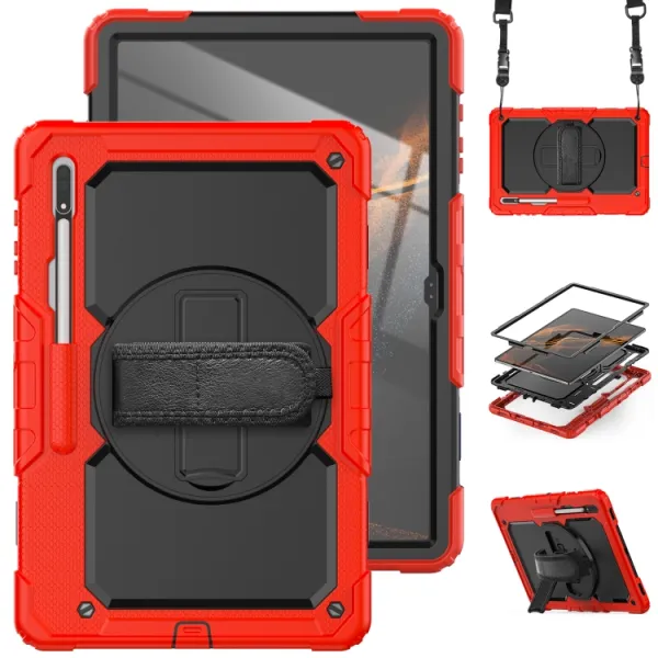 SOLID 360 Odolný kryt pre Samsung Galaxy Tab S8 Ultra červený