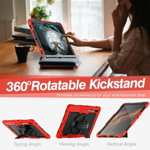 SOLID 360 Odolný kryt pre Samsung Galaxy Tab S8 Ultra červený
