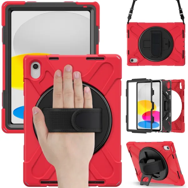 SOLID Odolný kryt pre Apple iPad (A16) 2025 / iPad 2022 RED