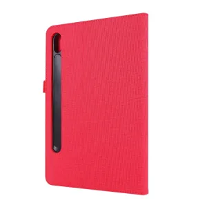FABRIC Zaklápací obal pre Samsung Galaxy Tab S8+ / S7+ / S7 FE červený