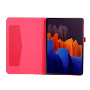 FABRIC Zaklápací obal pre Samsung Galaxy Tab S8+ / S7+ / S7 FE červený