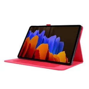 FABRIC Zaklápací obal pre Samsung Galaxy Tab S8+ / S7+ / S7 FE červený