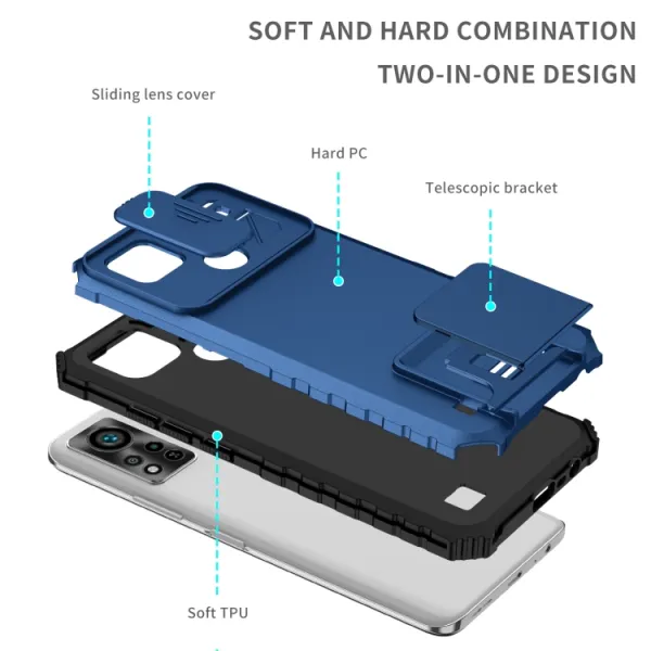 STEREO Kryt so stojanom pre Infinix Hot 11S / Hot 11S NFC modrý