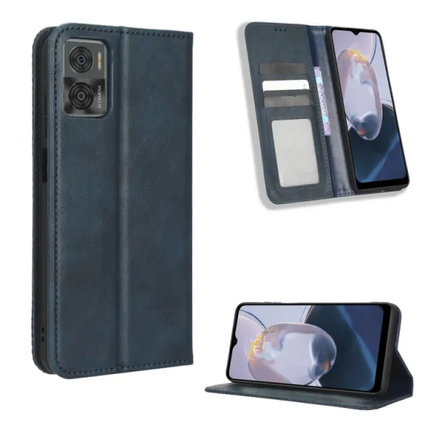 BUSINESS Peňaženkový kryt pre Motorola Moto E22 / E22i modrý