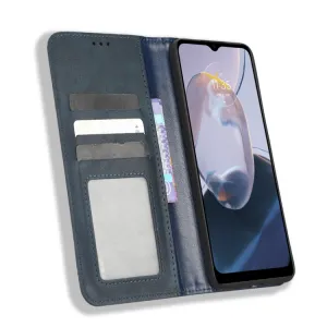 BUSINESS Peňaženkový kryt pre Motorola Moto E22 / E22i modrý