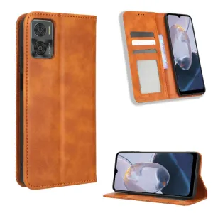 BUSINESS Peňaženkový kryt pre Motorola Moto E22 / E22i hnedý