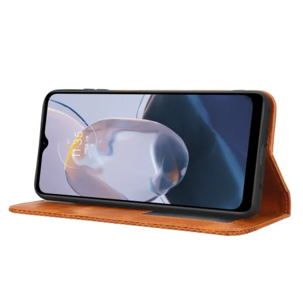 BUSINESS Peňaženkový kryt pre Motorola Moto E22 / E22i hnedý