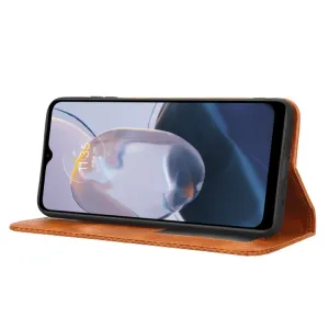 BUSINESS Peňaženkový kryt pre Motorola Moto E22 / E22i hnedý