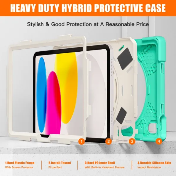 SOLID Odolný kryt pre Apple iPad (A16) 2025 / iPad 2022 MINT GREEN