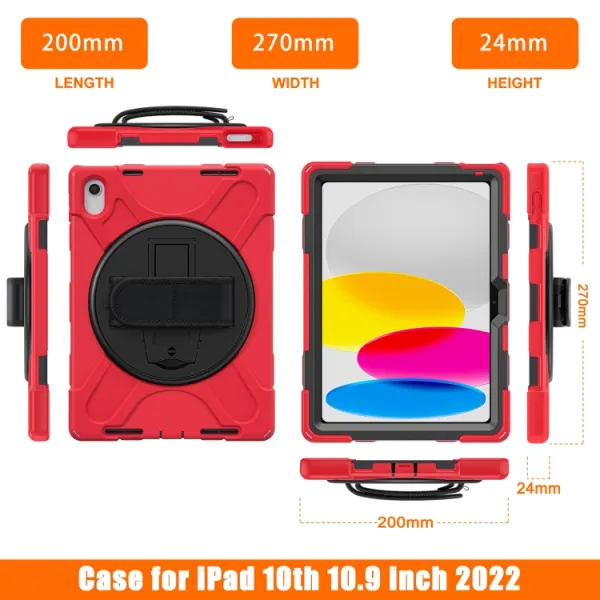 SOLID Odolný kryt pre Apple iPad (A16) 2025 / iPad 2022 RED