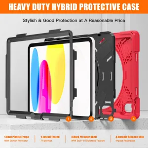 SOLID Odolný kryt pre Apple iPad (A16) 2025 / iPad 2022 RED