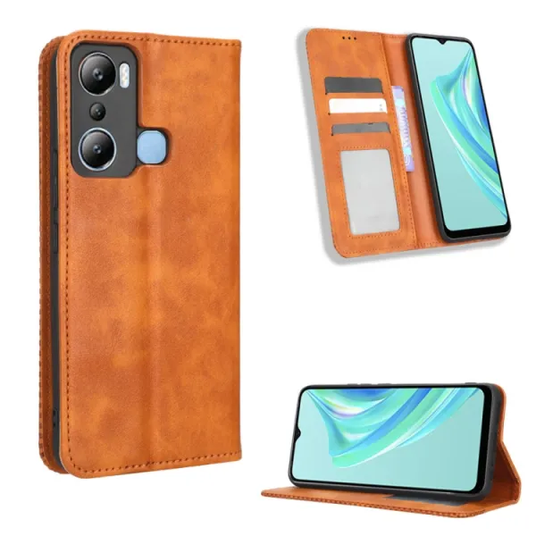 BUSINESS Peňaženkový kryt pre Infinix Hot 20i hnedý
