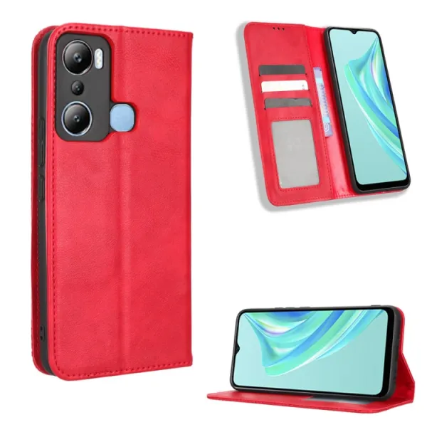 BUSINESS Peňaženkový kryt pre Infinix Hot 20i červený
