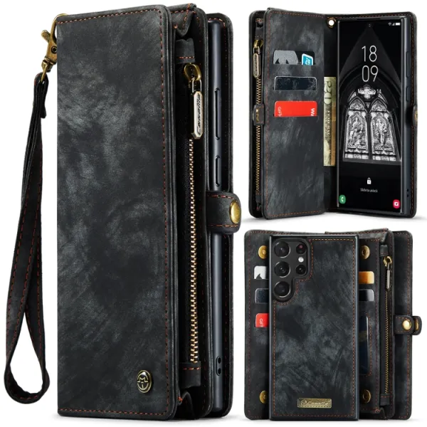 WALLET Ochranný kryt s peňaženkou 2v1 pre Samsung Galaxy S23 Ultra 5G čierny