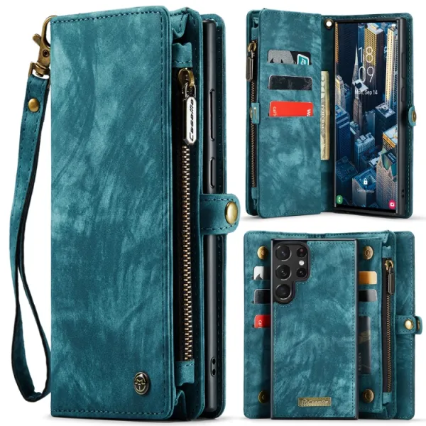 WALLET Ochranný kryt s peňaženkou 2v1 pre Samsung Galaxy S23 Ultra 5G zelený