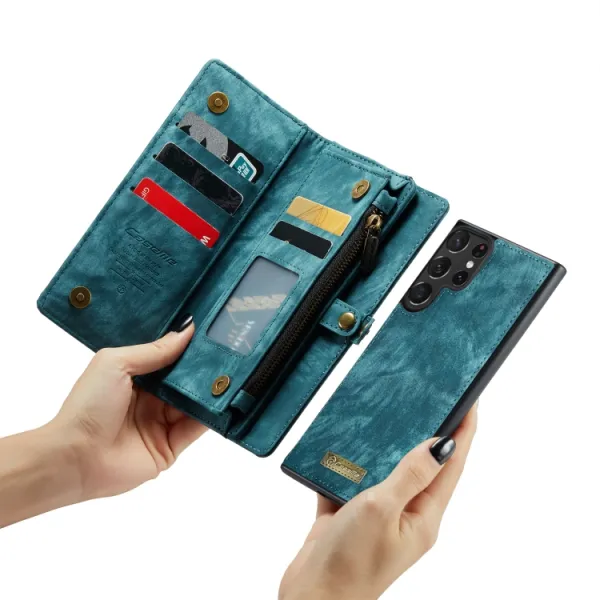 WALLET Ochranný kryt s peňaženkou 2v1 pre Samsung Galaxy S23 Ultra 5G zelený