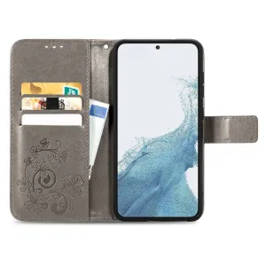 ART FLOWERS Peňaženkový kryt Samsung Galaxy S23 Plus 5G šedý
