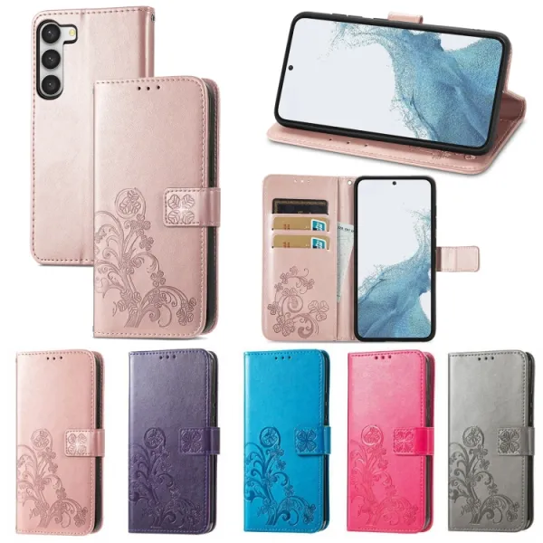 ART FLOWERS Peňaženkový kryt Samsung Galaxy S23 Plus 5G modrý