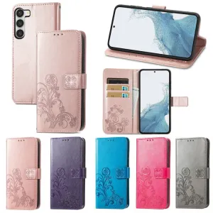 ART FLOWERS Peňaženkový kryt Samsung Galaxy S23 Plus 5G modrý