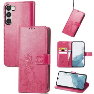 ART FLOWERS Peňaženkový kryt Samsung Galaxy S23 Plus 5G tmavoružový