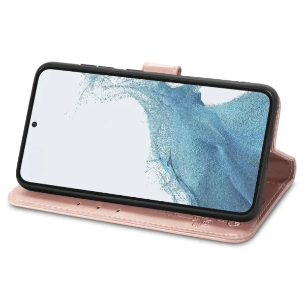 ART FLOWERS Peňaženkový kryt Samsung Galaxy S23 Plus 5G svetloružový