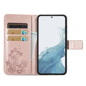 ART FLOWERS Peňaženkový kryt Samsung Galaxy S23 Plus 5G svetloružový