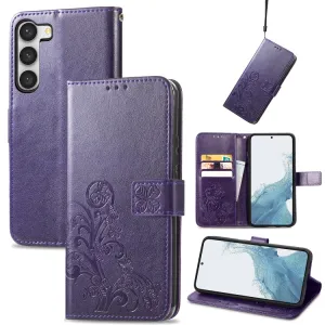 ART FLOWERS Peňaženkový kryt Samsung Galaxy S23 Plus 5G fialový