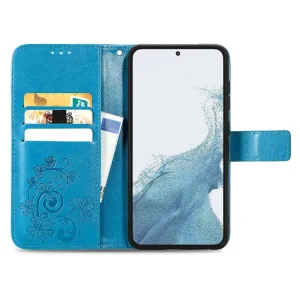 ART FLOWERS Peňaženkový kryt Samsung Galaxy S23 Plus 5G modrý