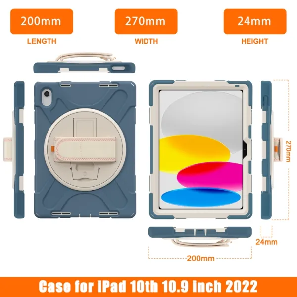 SOLID Odolný kryt pre Apple iPad (A16) 2025 / iPad 2022 GREY-BLUE