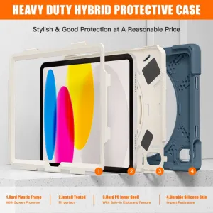 SOLID Odolný kryt pre Apple iPad (A16) 2025 / iPad 2022 GREY-BLUE