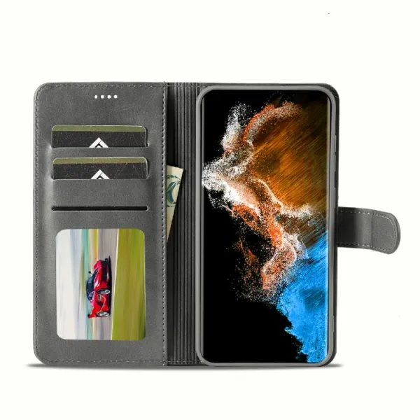 IMEEKE Peňaženkový obal Samsung Galaxy S23 Plus 5G šedý