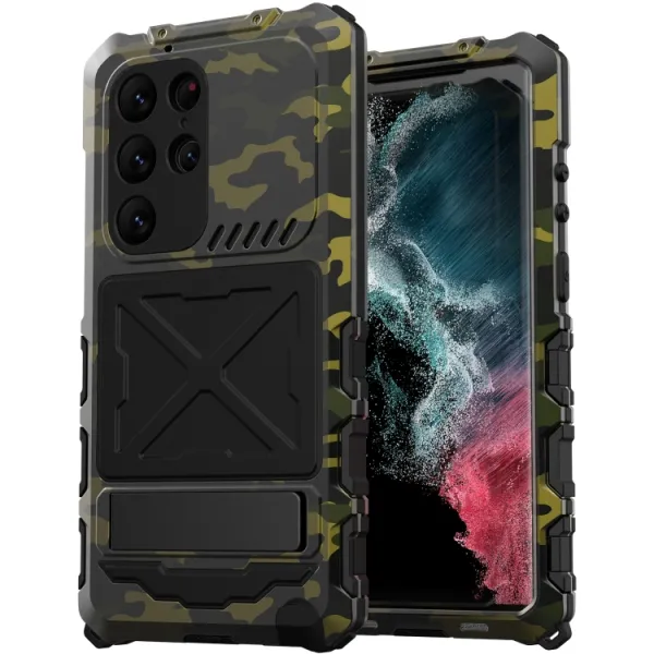 R-JUST Extra odolný kryt Samsung Galaxy S23 Ultra 5G CAMOUFLAGE